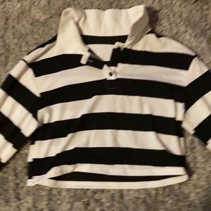Stripped collared crop top